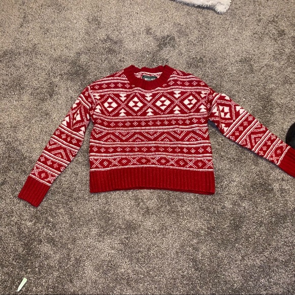 American Eagle Outfitters Tops - Red Fairisle Sweater